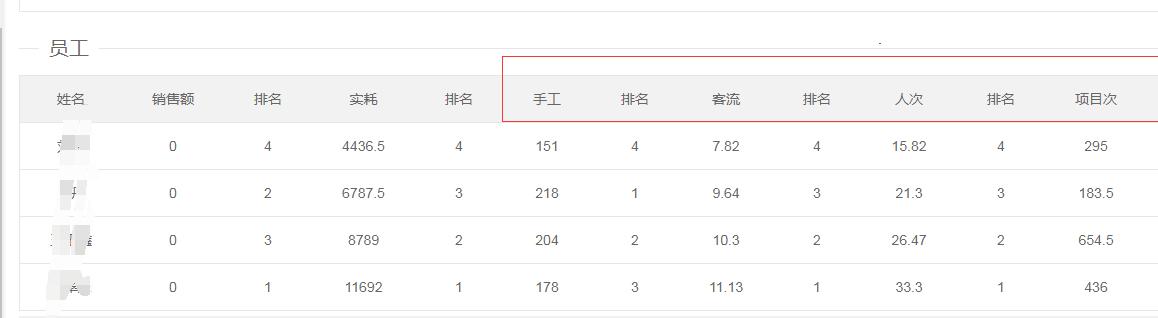  美容院系統(tǒng) 員工績效排名